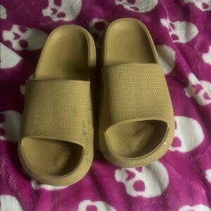 Beige Slide Sandals
